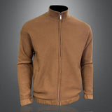 WIAOFELLAS  -  Men Pure Color Sweatercoat Men Stand Collar Cardigan Autumn Winter Korean Fashion Cashmere Knit Jacket Sweater Knitted Sweater