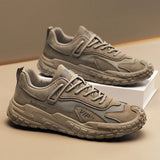 WIAOFELLAS  -  Summer Retro Style Solid Color Friction Thick Sole Increase Men's Comfortable Lace-up Breathable Large Net Casual Sneakers