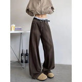 WIAOFELLAS  -  Spring Autumn Design Sense Niche Jeans Men Retro Large Pocket Casual Pants Loose Wide Leg Straight Leg Pants Men Clothing