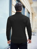 Wiaofellas  -  New detachable chain men's fashion turtleneck sweater slim-fit fleece pullover long-sleeved all-in-one casual men's sweater