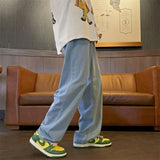 WIAOFELLAS  -  Loose Straight Men Jeans New Multi-pockets Jean Pants Casual Baggy Hip Hop Men's Women's Jeans Neutral Denim Trousers