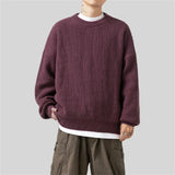 WIAOFELLAS  -  New Winter Retro Sweater Men Harajuku Knitted Solid Jumpers Oversized Streetwear Hip Hop Men Casual Warm Green Pullover Sweaters