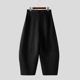 Wiaofellas  -  Men Striped Pants Button Loose Joggers Casual Wide Leg Trousers Men Streetwear Baggy Fashion Leisure Long Pants Men