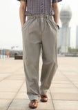 WIAOFELLAS  -  Spring Summer Thin Pants Plus Size 6XL Men's Loose Casual Trousers Cotton Elastic Waist Wide Leg Baggy Bottoms