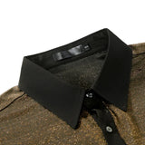 WIAOFELLAS  -  Shiny Metallic Glitter Shirt Men 70s Disco Party Dance Shirts Men Hip Hop Streetwear Nightclub Casual Chemise Homme