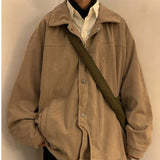 WIAOFELLAS  -  American Retro Corduroy Jackets Men's High Street Loose Casual Personality Niche Jacket Men Tops Overcoat Male Clothes