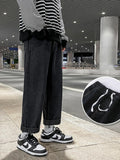 Wiaofellas  -  Autumn Korean Fashion Drawstring Y2K Jeans Homme Classic Baggy Straight Wide Leg Pants New Hip Hop Streetwear Casual jean