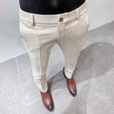Wiaofellas  -  Men Suit Pants Formal Trousers Stretch Slim Pantalone Hombre Calça Masculina Solid Color Casual Dress Pants Fashion Men Clothing