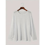 WIAOFELLAS  -  Summer New Men's T-shirt O-neck Off Shoulder Long Sleeve Knitted Tees Top Man Thin Breathable Loose Casual T-shirt For Male