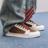WIAOFELLAS  -  Sales of Spring and Autumn Retro Style New Design Original Men Flat PU Leather Non-slip Lace-up Leisure Skateboard Shoes