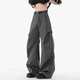 WIAOFELLAS  -  Solid Color Men Suit Pants New Casual Solid Color Pleated Design Baggy Wide Leg Male Flared Trousers Spring Simple