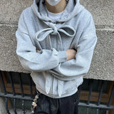 WIAOFELLAS  -  new American retro strap design hooded sweatshirt men and women loose casual cleanfit hoodie cardigan gengar rengoku