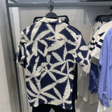 WIAOFELLAS  -  Shirts for Men New Summer High-end Designewd Niche Temperature Advanced Loose Printed Bubble Cuban Collar Short-sleeved Shirt