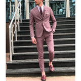 WIAOFELLAS  -  Chic Solid Men Suits Slim Fit 3 Piece (Blazer+Vest+Pants) Fashion Peak Lapel Business Casual Office Outfits Prom Wedding Suits