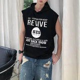 WIAOFELLAS  -  Summer New Men's Hooded Sleeveless T-shirt American Retro Fashion Trend Street Casual Loose Breathable Niche Men's Tops
