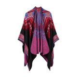 WIAOFELLAS  -  Ethnic Style Slit Thick Shawl Men Travel Photography Warm Scarf Vintage Poncho Fashion Cape Outwear Cloak Streetwear Unisex