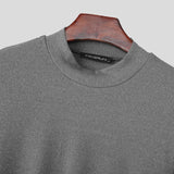 WIAOFELLAS  -  Men T Shirt Solid Color Turtleneck Long Sleeve Hollow Out Backless Male Tee Tops Streetwear Sexy Fashion Unisex T-shirts