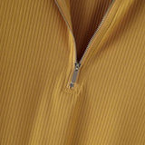 WIAOFELLAS  -  Men T Shirts Solid Color Long Sleeve Zipper Male Tee Tops Knitted Streetwear Fashion Casual Camisetas Men Clothing S-3XL