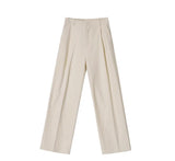WIAOFELLAS  -  Autumn Winter Men's Cotton Wide Leg Floor Suit Pants Korean Casual Loose Straight  Thicken Full Length Trousers Male Keep Warm