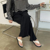 WIAOFELLAS  -  Trendy Korean Design Pleated Trousers Men's Casual Floor Mops Wide Leg Flare Bottom Suit Pants Black Khaki Clothing 2Y2284