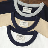 WIAOFELLAS  -  Summer short sleeve T-shirt men printed American retro letters loose casual heavy round neck color contrast shirt