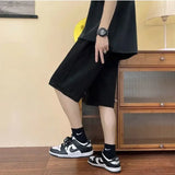 WIAOFELLAS  -  Summer Thin Denim Shorts Men's Hong Kong Style Brand Loose Straight Casual Mid-pants Versatile Wide-leg Five-point Pants Men