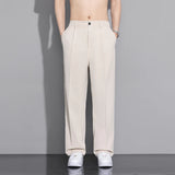 WIAOFELLAS  -  Business Luxury Draped Suit Pants Men Fashion Dress Pants Korean Loose Straight Casual Pants Men's Office Formal Male Trousers