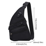 WIAOFELLAS  -  Anti Theft Travel Bag for Men Multifunctional Fanny Pack Large Capacity Waterproof Shoulder Crossbody Bag Solid Sports Chest Bag