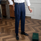 WIAOFELLAS  -  High Quality Italy Business Dress Pants Men  Office Social Suit Pants Casual Wedding Groom Trouser Pantaloni Uomo Casual Blue