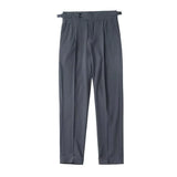 WIAOFELLAS  -  New Autumn England Style High Waist Suit Pants Men Solid High Quality Slim Fit Business Casual Suit Trousers Men Formal Pants