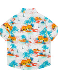 Wiaofellas  -  Hawaii Cec Ultra ular Couples ort Sve Beach Floral irt Men Loose Ins Hong Kong Sle Japanese Retro Outerwear Trendy