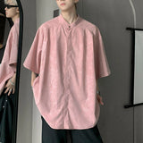 WIAOFELLAS  -  New Chinese Style Men's Shirts Stand Collar Bamboo Printing New Short Sleeved Single Breasted Casual Male Clothing