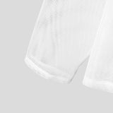 WIAOFELLAS  -  Men Shirt Mesh Transparent Long Sleeve Zipper Korean Oversize Men Clothing Streetwear Fashion Tops Male Cardigan