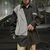 WIAOFELLAS  -  Korean Men's Spring and Autumn Square Collar Print Fashion and Versatile Loose and Casual Two-piece Long Sleeved Shirts