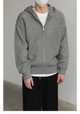 WIAOFELLAS  -  Hollow Hooded Knitted Cardigan Sweater Men's Spring and Autumn New Couple's Jacket Casual Versatile Fashion Top