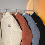 Wiaofellas  -  Harajuku Men's Warm Parkas Winter Coat Corduroy Cotton Oversize Male Winter Jackets Windbreaker Padded Coat Woman Parkas
