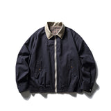WIAOFELLAS  -  Autumn Both Sides Can Wear Jackets Men Streetwear Vintage Casual Loose Leather Collar Harrington Cargo Jacket Bomber Coat