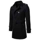 Wiaofellas  -  Mens Overcoat Trench Coats Winter Male Pea Coat with Belt Double Breasted Men Wool & Blends Coat Jacket Brand Clothing W10