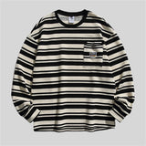 WIAOFELLAS  -  Spring Men's T-shirt Retro Striped Casual Tshirt Hip Hop Long Sleeve T-shirt Men Streetwear Harajuku Tees Top Oversized T-shirts