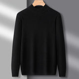 WIAOFELLAS  -  Half High Collar Sweater Men Autumn Winter Thicker Warm Casual Minimalist Ulzzang Basic Clothing Pullovers All-match Tender Chic