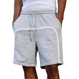 Wiaofellas  -  Men's Casual Straight Leg Quick Dry Solid Color Five-Quarter Shorts Polyester Fiber Spring Season Sport Style Daily Wear