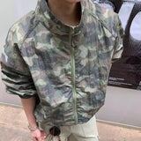 WIAOFELLAS  -  American Retro Camouflage Thin Jacket Men's Summer Sun Protection Clothing Grid Quick Drying Hiking Stand Collar Coat Outdoor