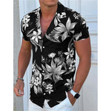 WIAOFELLAS  -  Men's Summer ort Sve irt Digital Print Loose Fit Polyester Fiber Briti Sle Collar Open Cardigan Youth Faion