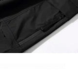 WIAOFELLAS  -  Korean Fashion Wide Leg Spring Autumn Men's Clothing Solid Color Elastic High Waisted Zipper Pockets Trousers Cargo Pants