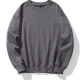 WIAOFELLAS  -  New Men's Autumn Velvet Sweatshirts Round Neck Solid Color Long Sleeved Tops Couples Coat Women Sweatshirt Casual Clothing MY542