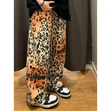 WIAOFELLAS  -  Leopard Printed Baggy Jeans For Men Straight Mens Pants New Male Jeans Pants Work Wear Autumn New Arrival