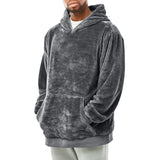 Wiaofellas  -  Winter New Double-faced Fleece Youth Hooded Sweater Men's Lambswool Winter Pullover Jacket