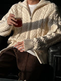 WIAOFELLAS  -  New autumn and winter thick knitted sweater versatile cardigan sweater loose American men's Korean jacket trendy