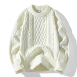 WIAOFELLAS  -  Japanese Style Men's Tweed Sweater Trend Thick Loose Round-neck Sweater Jacket Brand Ins Autumn Winter Knitted Pullover Sweaters