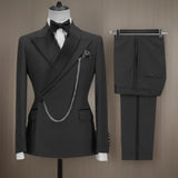 Wiaofellas  -  Italian Style Suits For Men Slim Fit Groom Tuxedo Wedding Double Breasted Formal Jacket With Pants Custom Male Fashion
